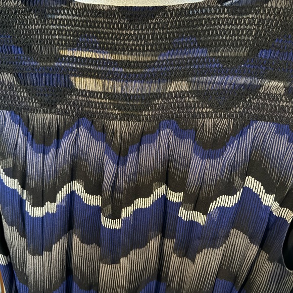 Diane Von Furstenberg Blue and Black Midi Dress - Picture 4 of 12